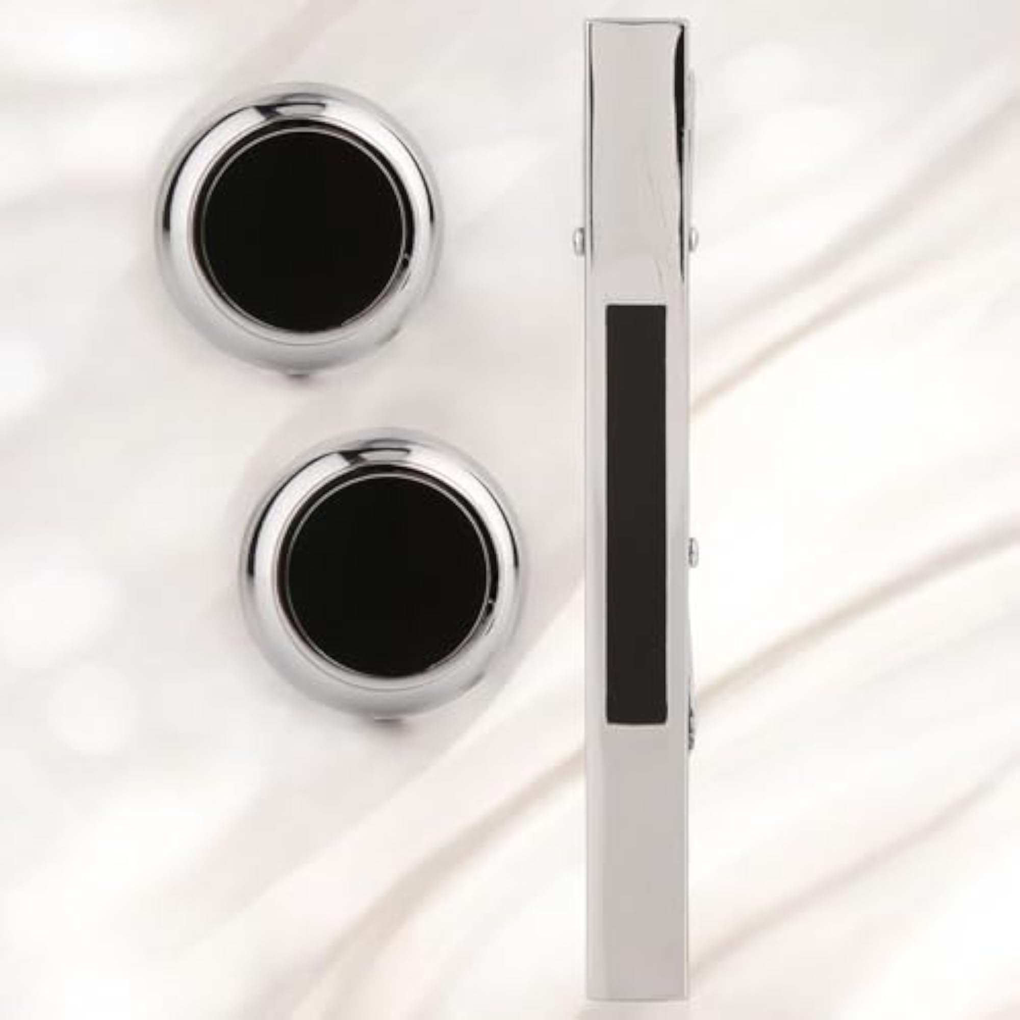 Men's Cufflinks and Tie Pin Set in Silver and Black for Corporate Events